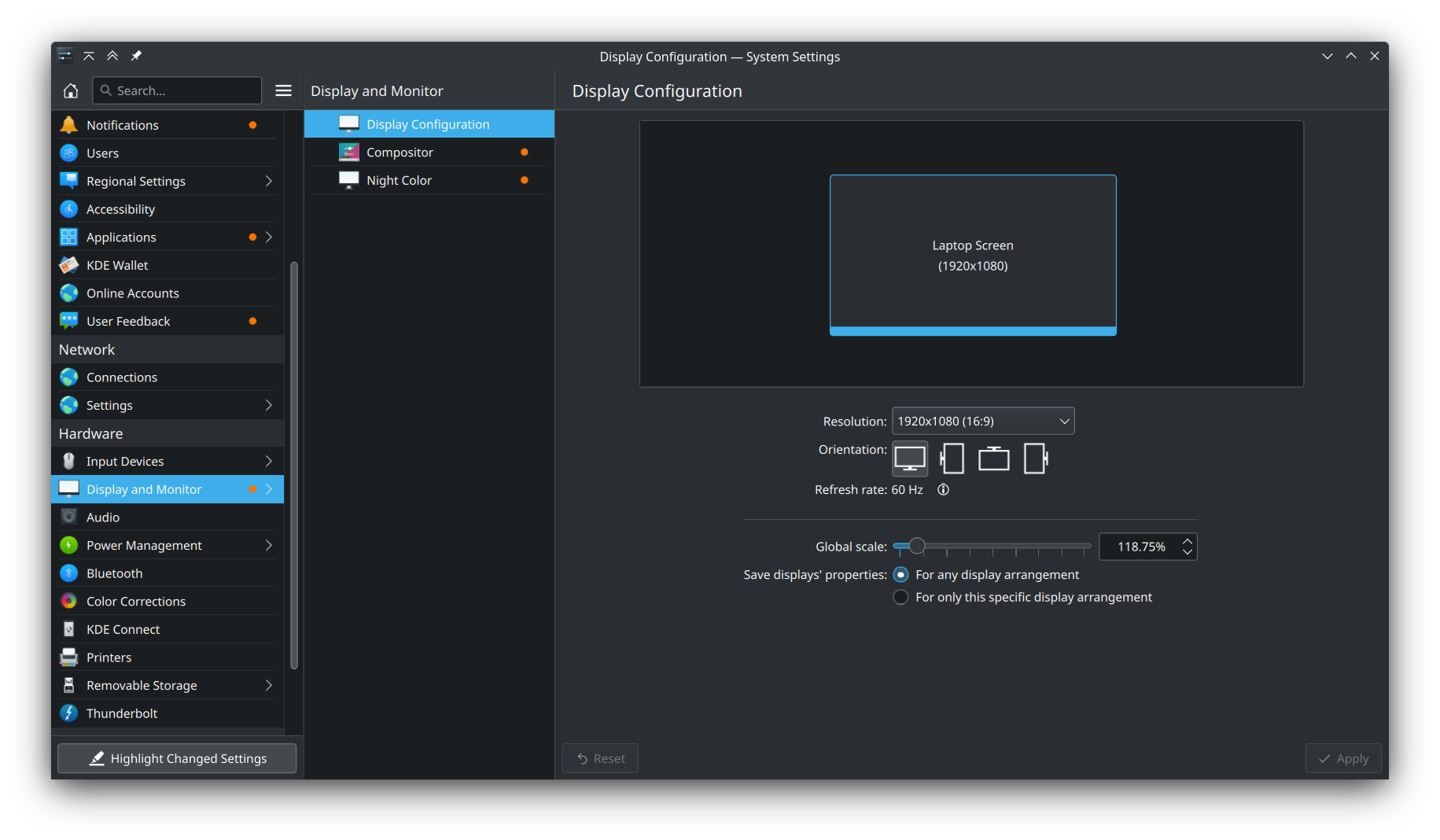 Adjust KDE Plasma scale without restarting (X)