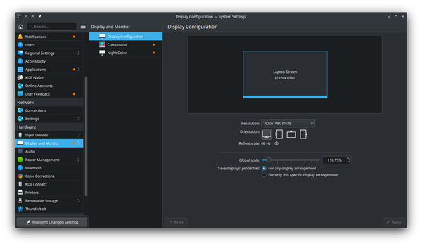 Adjust KDE Plasma scale without restarting (X)